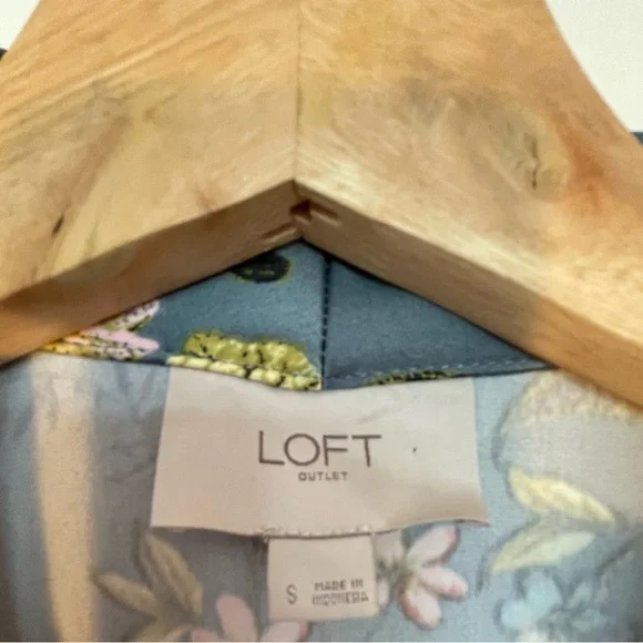 Loft floral/blue satin open front tie Blazer - Picture 4 of 9